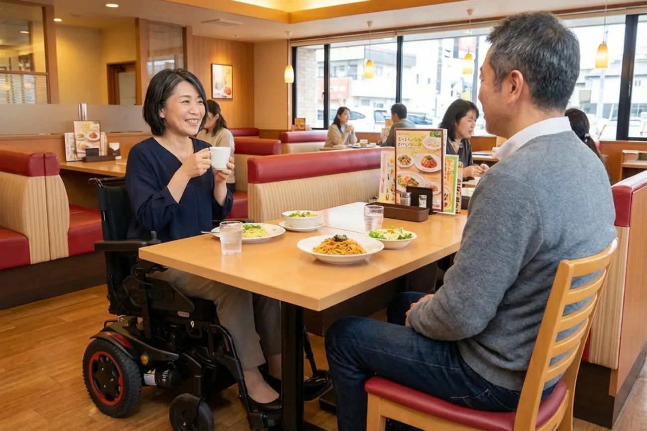 <p>テーブルや机に近づきやすい</p>
