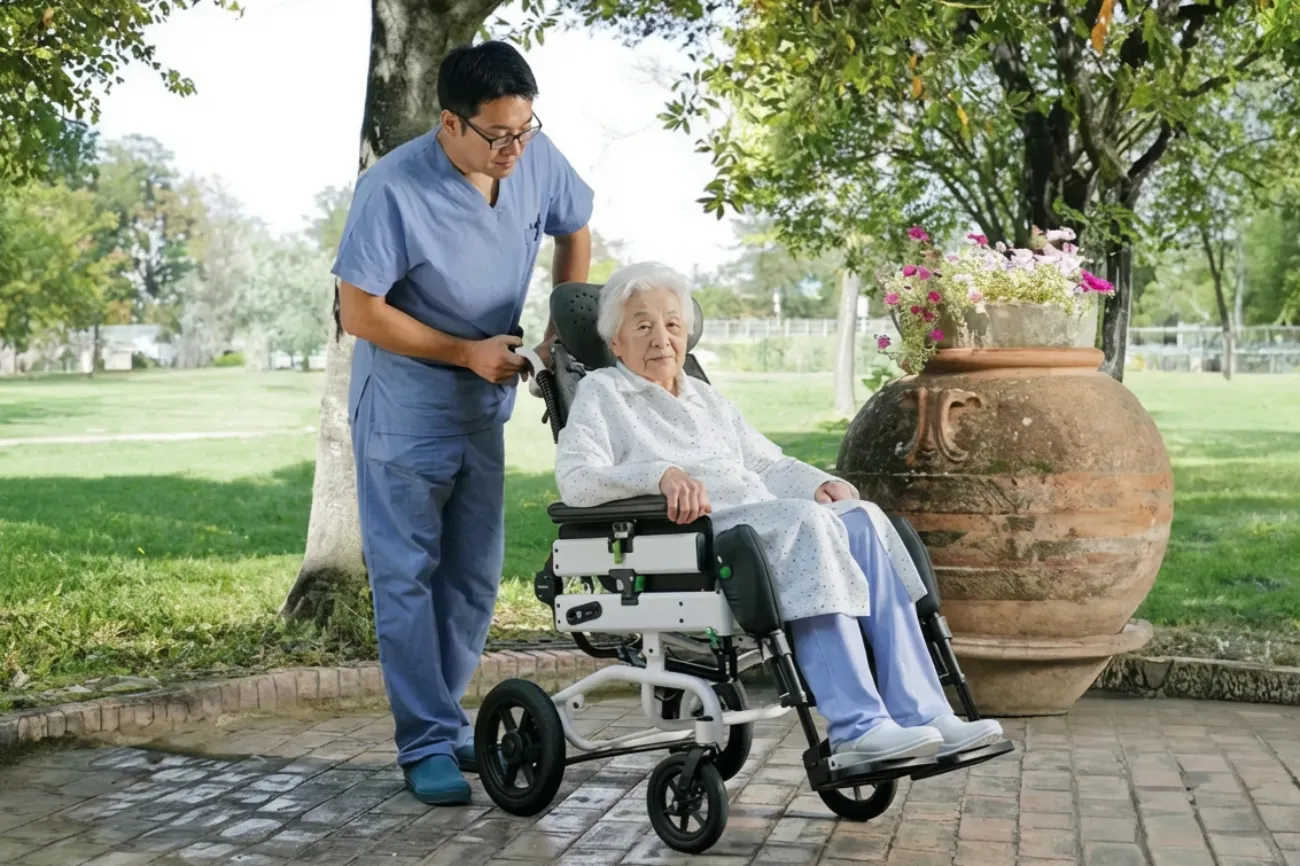 <p>寝たきりにならないための車いす</p>
