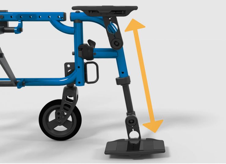 Zフィニティー(Z-finity ®)下腿長調節機構2　子供用手動車いす ジッピーエクスケイプ